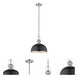 Melange 1 Light 13.25 inch Matte Black and Brushed Nickel Pendant Ceiling Light in Matte Black Metal and Glass