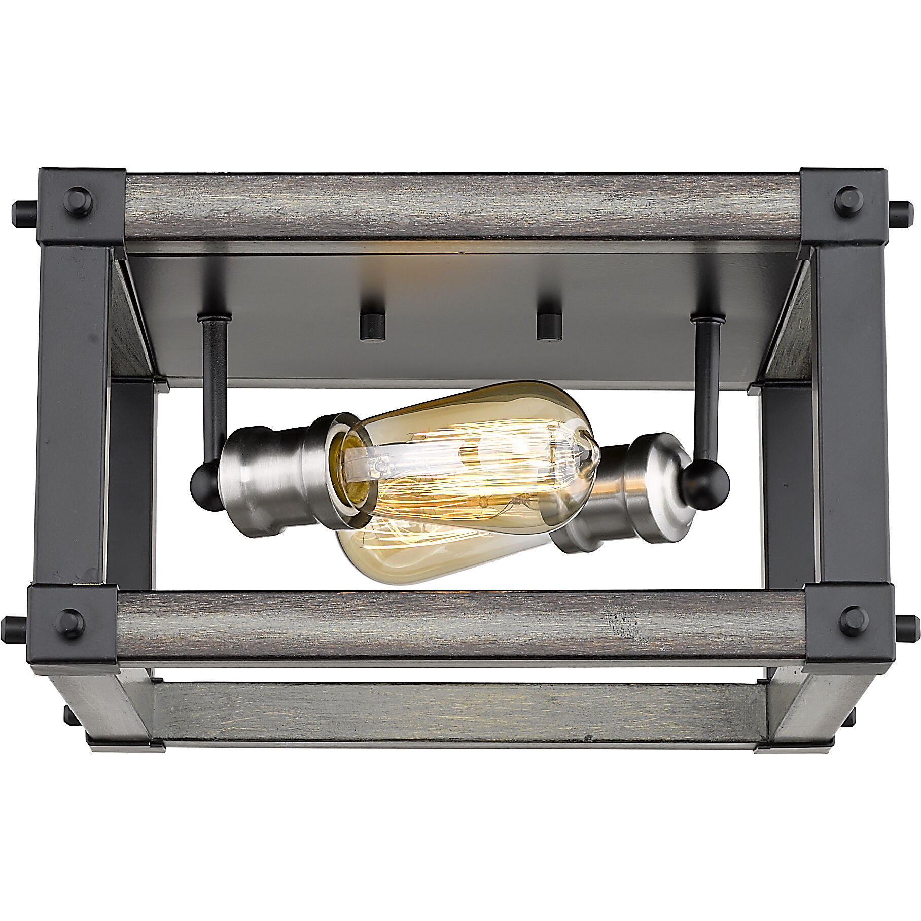 Kirkland 2 Light 12 inch Ashen Barnboard Flush Mount Ceiling Light