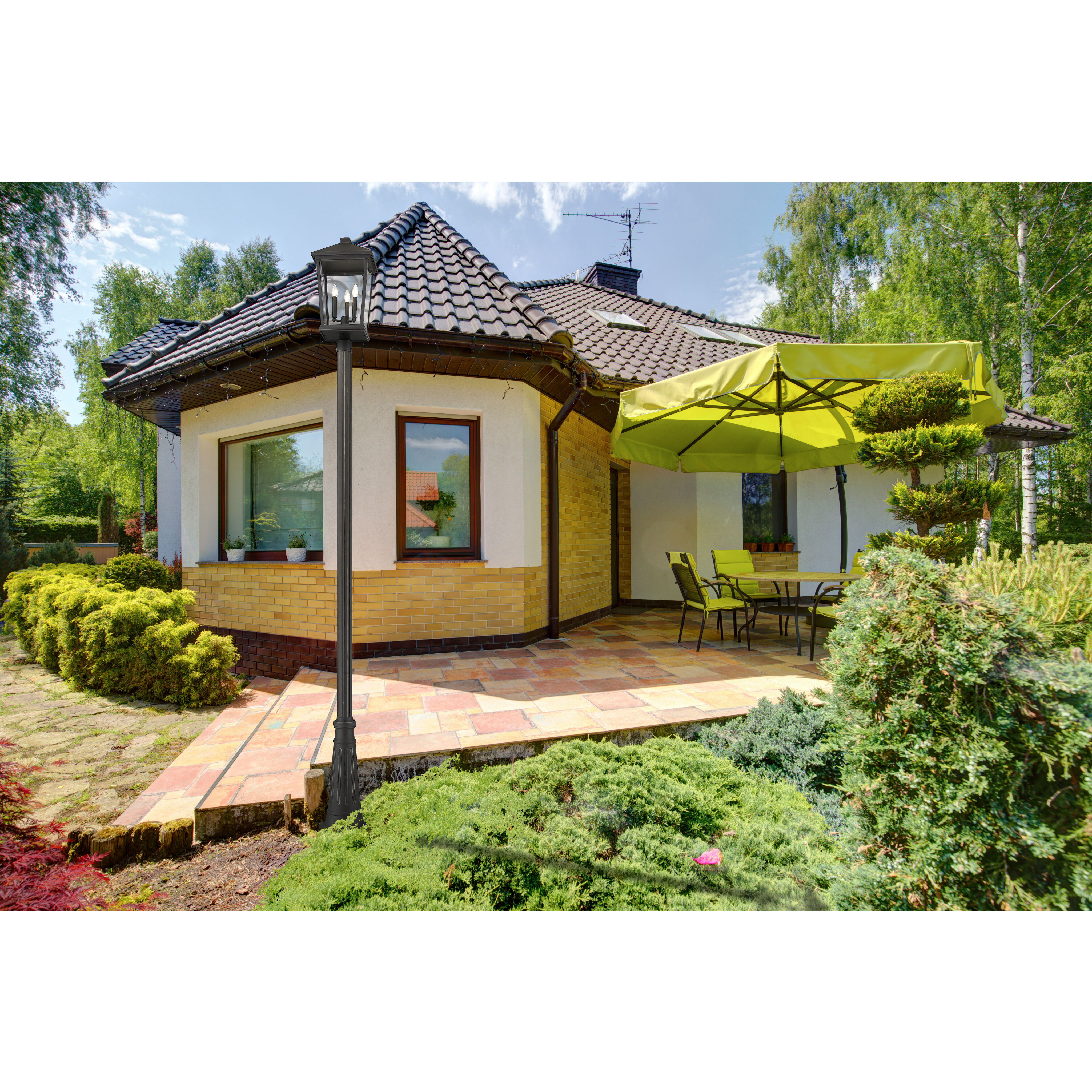 Beacon 3 Light 105.75 inch Oil Rubbed Bronze Outdoor Post Mounted Fixture in 21