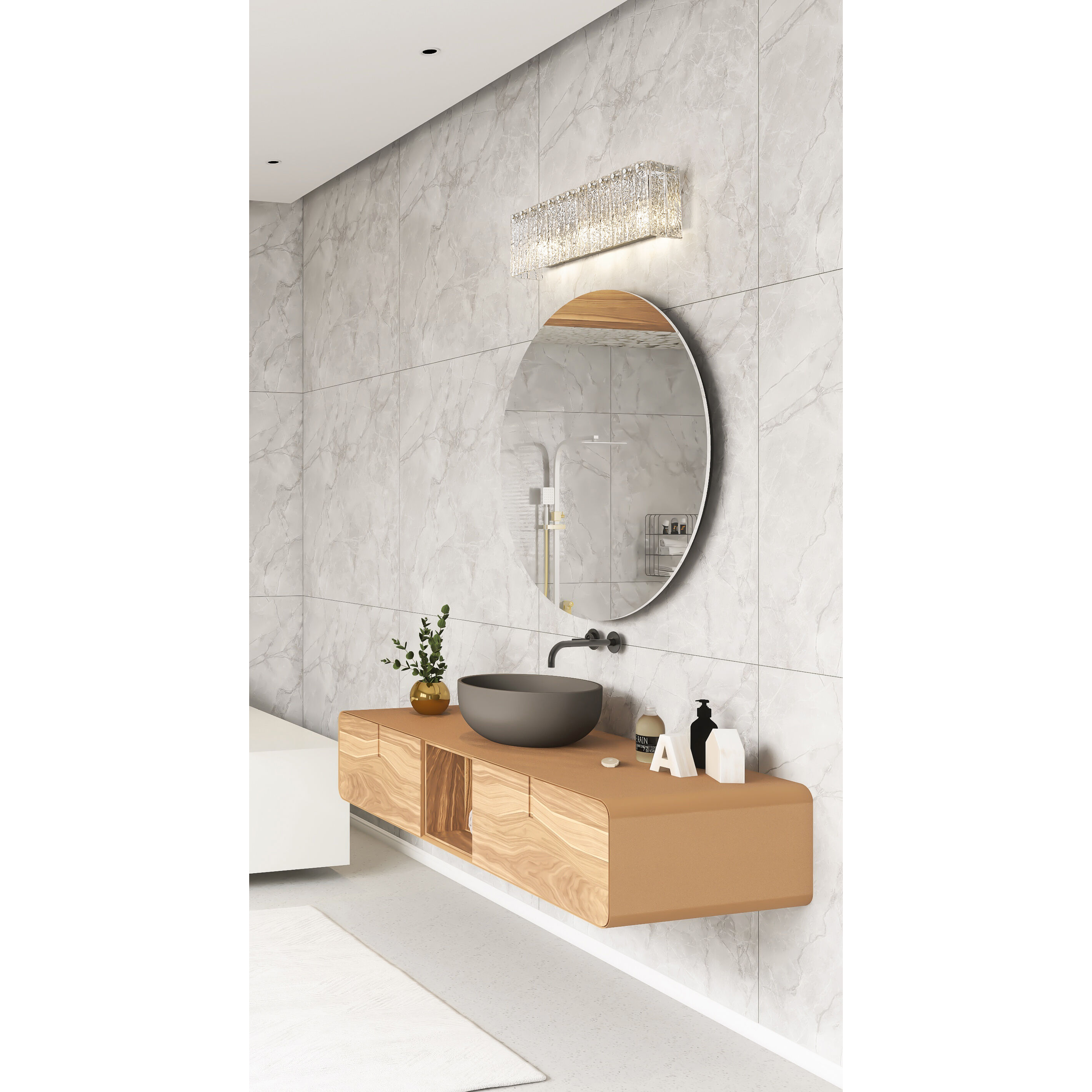 Glacier 3 Light 24 inch Brushed Nickel Vanity Wall Light