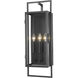 Lucian 3 Light 26.5 inch Black Outdoor Wall Light