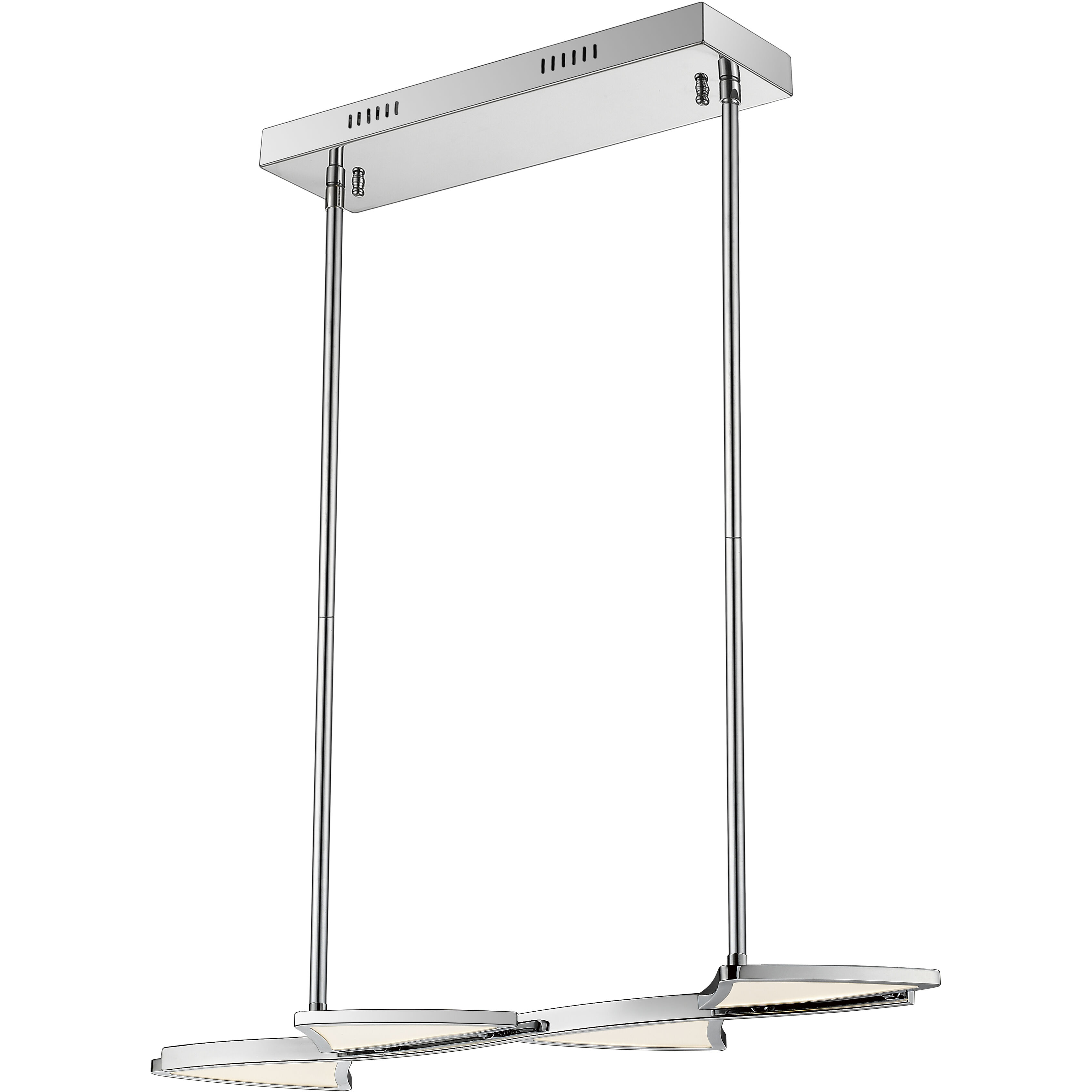 Aeon LED 28 inch Chrome Linear Chandelier Ceiling Light in 6.25