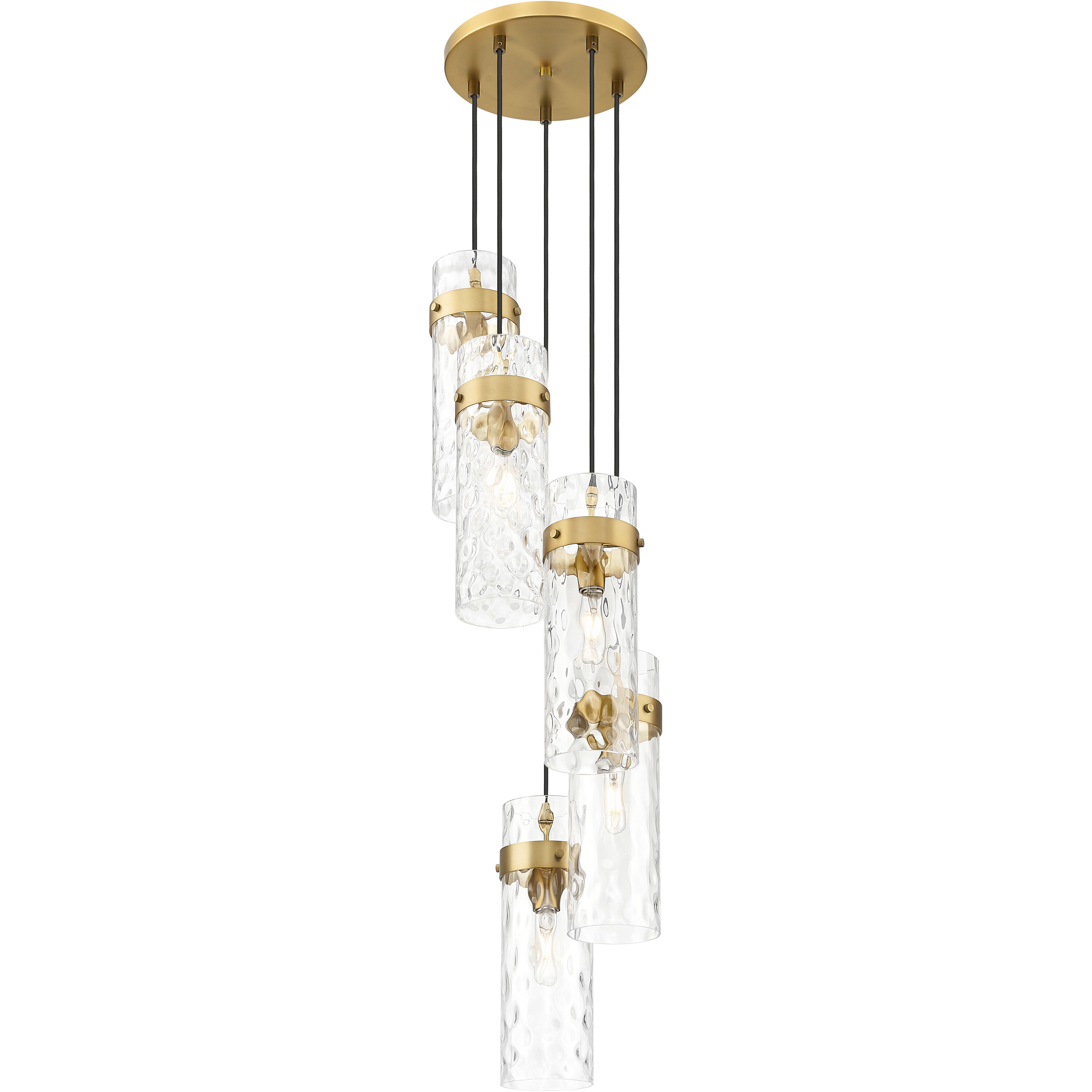 Fontaine 5 Light 14.5 inch Rubbed Brass Chandelier Ceiling Light