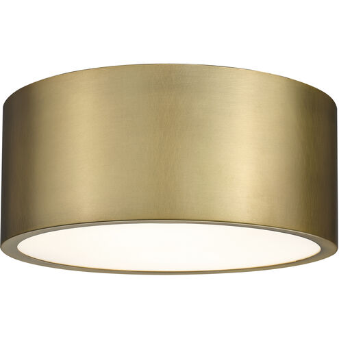 Harley 2 Light 12 inch Rubbed Brass Flush Mount Ceiling Light