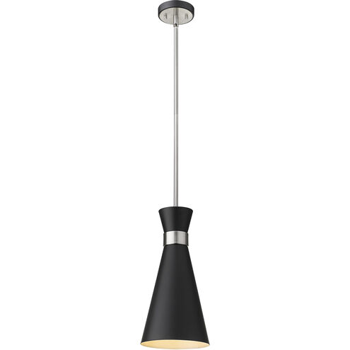 Soriano 1 Light 8 inch Matte Black and Brushed Nickel Pendant Ceiling Light