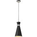 Soriano 1 Light 8 inch Matte Black and Brushed Nickel Pendant Ceiling Light