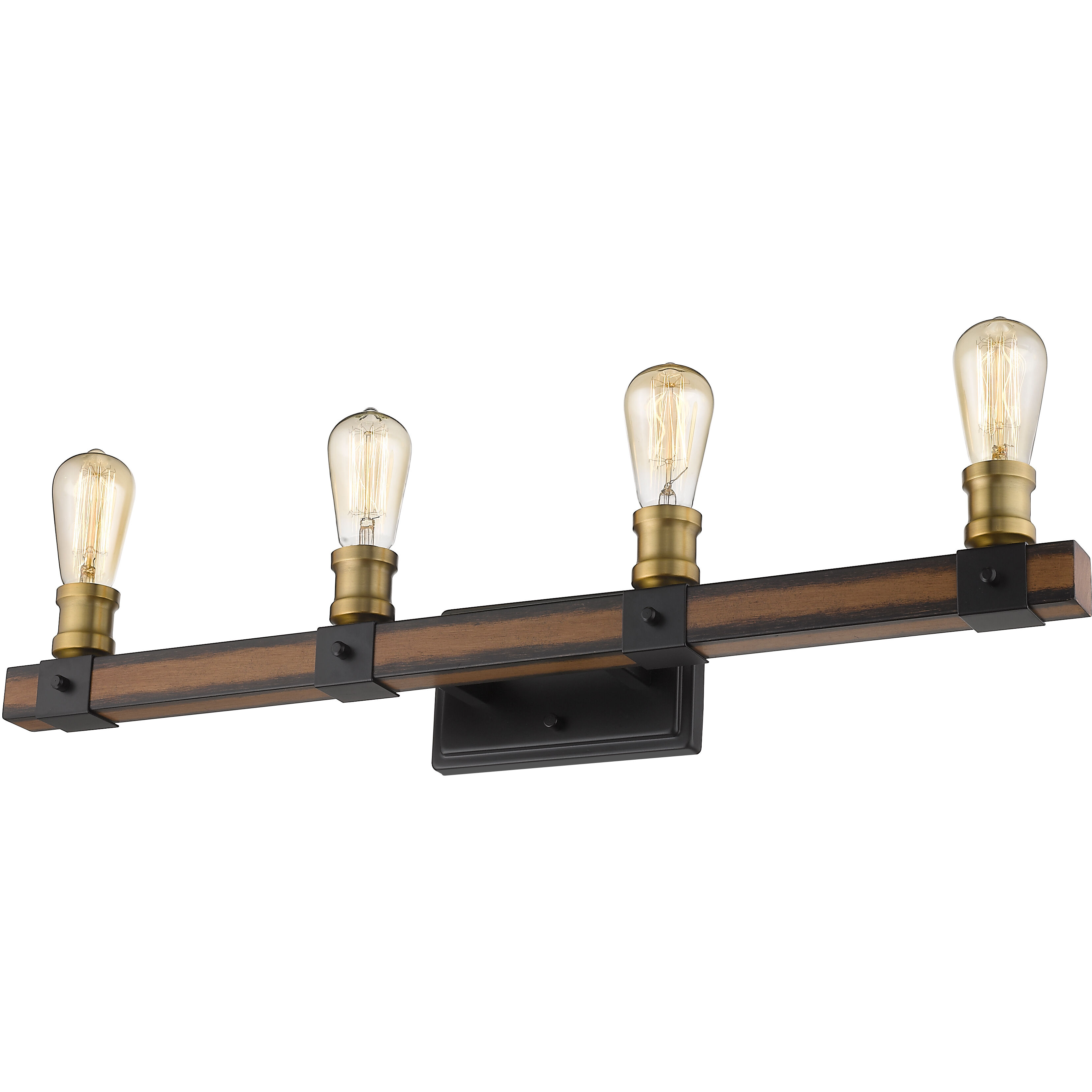 Kirkland 4 Light 30 inch Rustic Mahogany Vanity Wall Light