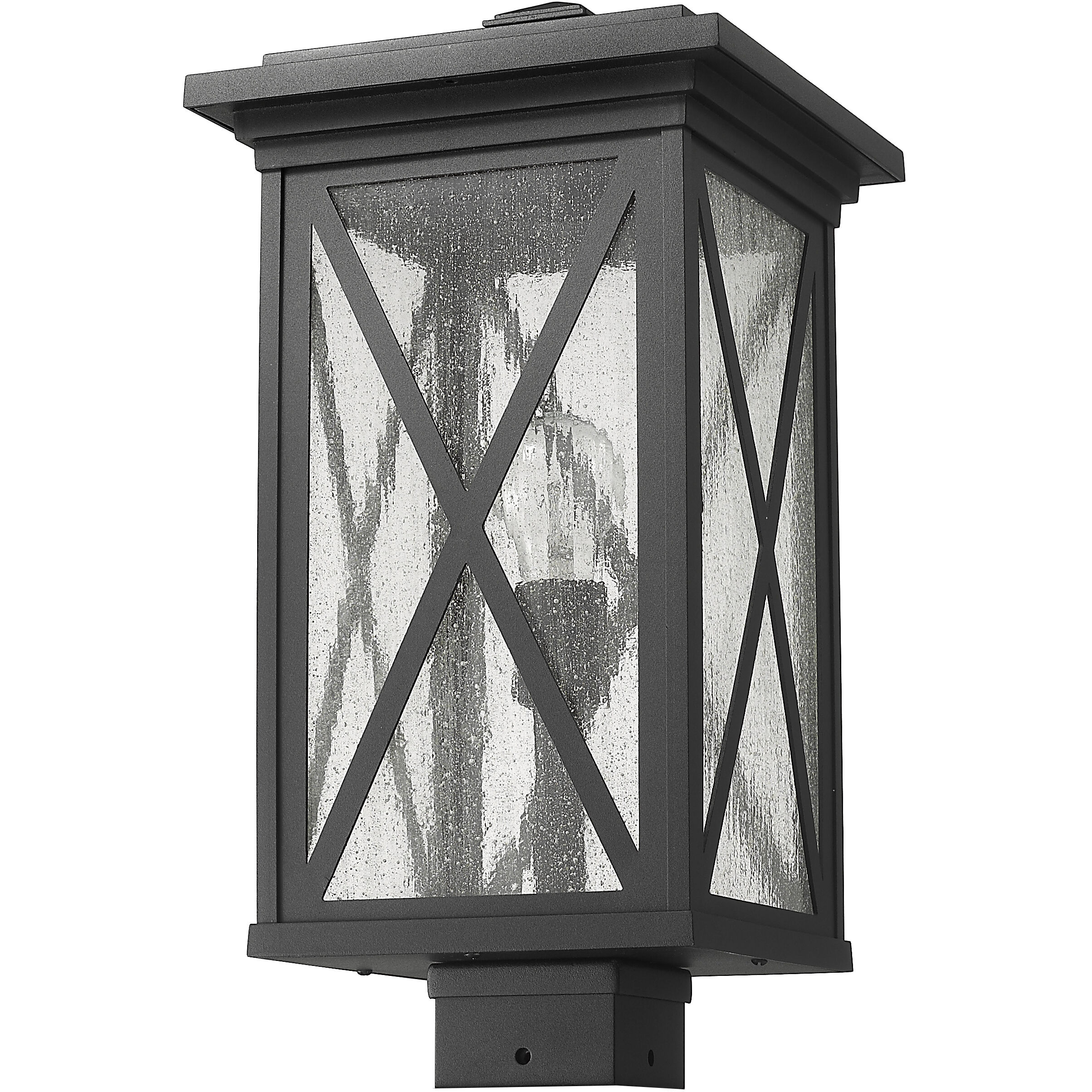 Brookside 1 Light 18.75 inch Black Outdoor Post Mount Fixture