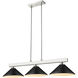 Cobalt 3 Light 46 inch Brushed Nickel Billiard Ceiling Light in Matte Black