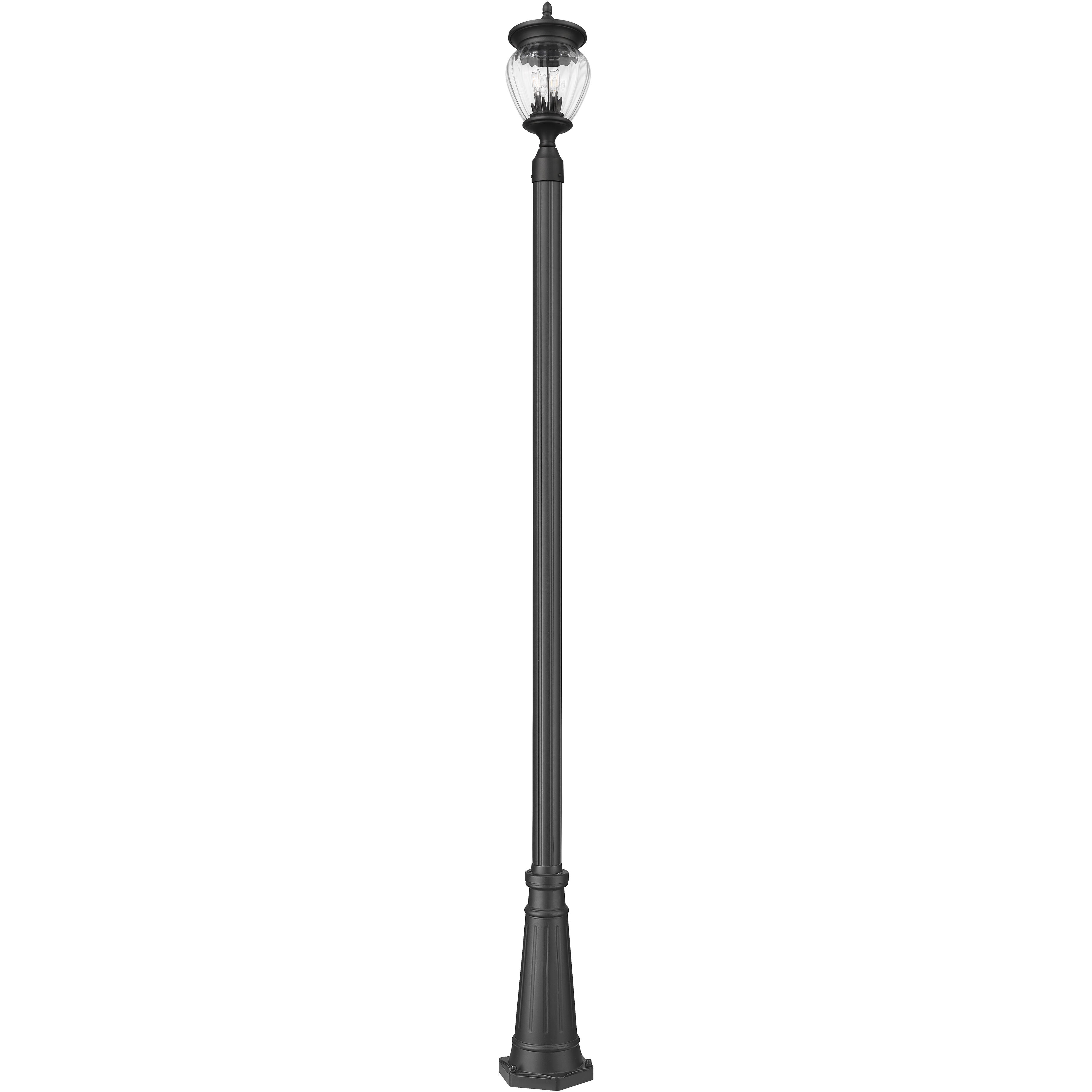 Davina 3 Light 114.25 inch Black Outdoor Post Mounted Fixture in G9