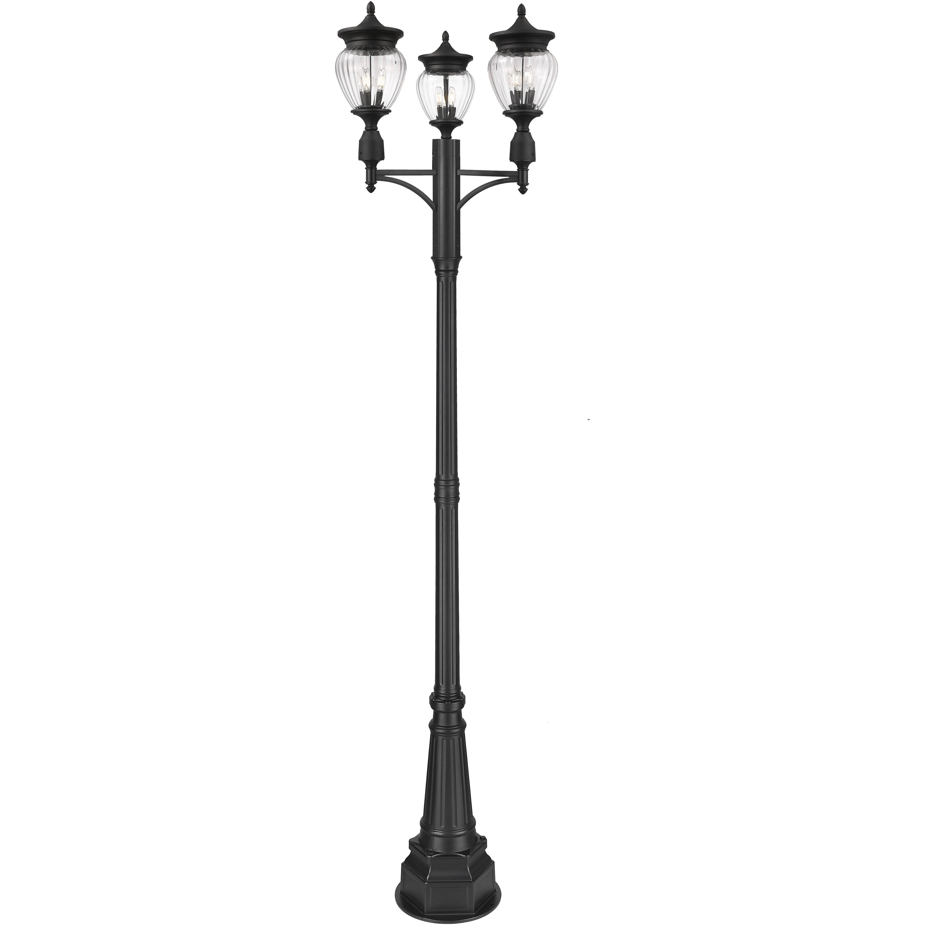 Davina 3 Light 115.25 inch Black Outdoor Post Mounted Fixture in G9