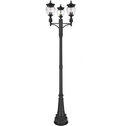 Davina 3 Light 115.25 inch Black Outdoor Post Mounted Fixture in G9