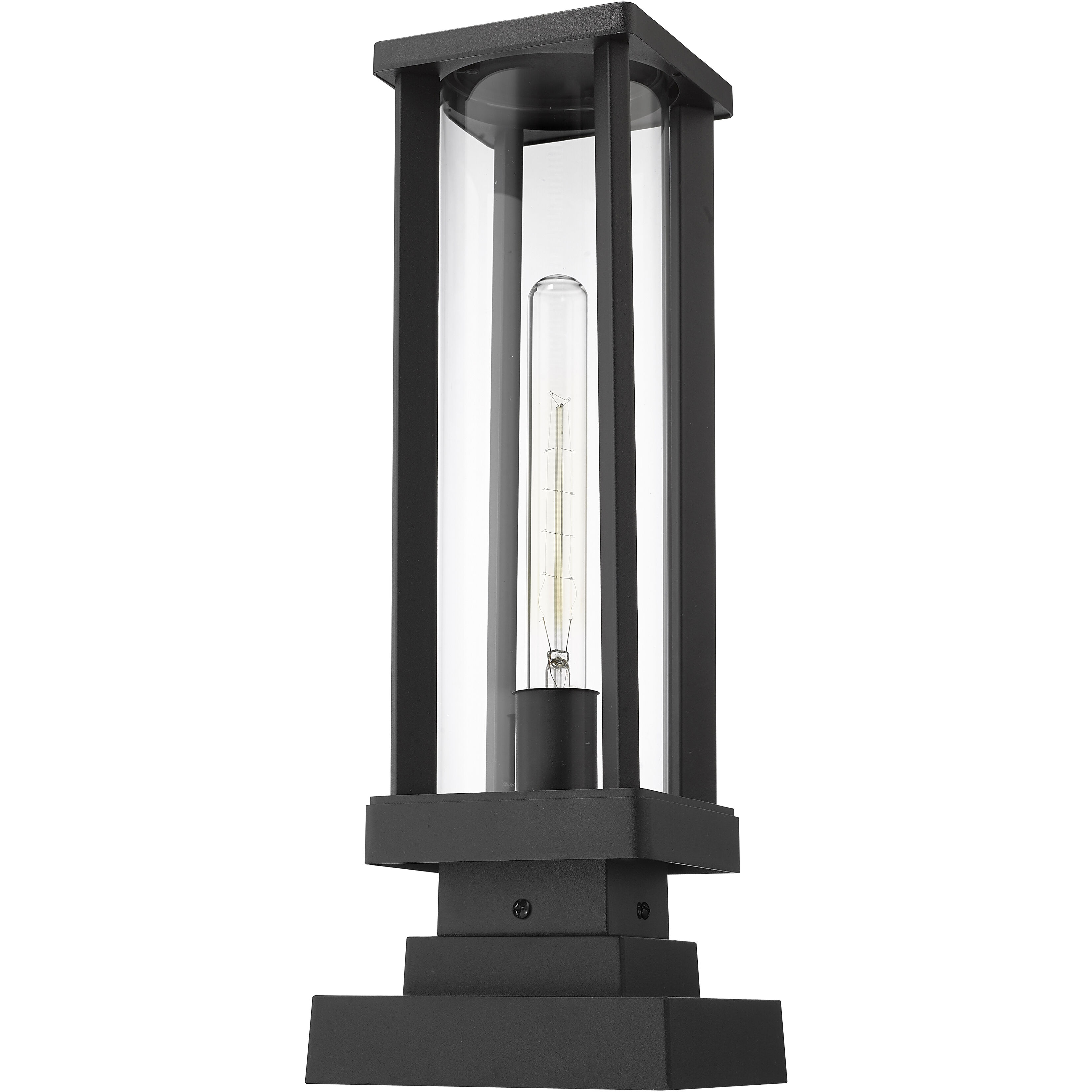 Glenwood 1 Light 17.5 inch Black Outdoor Pier Mounted Fixture