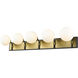 Parsons 5 Light 42.25 inch Matte Black and Olde Brass Vanity Wall Light