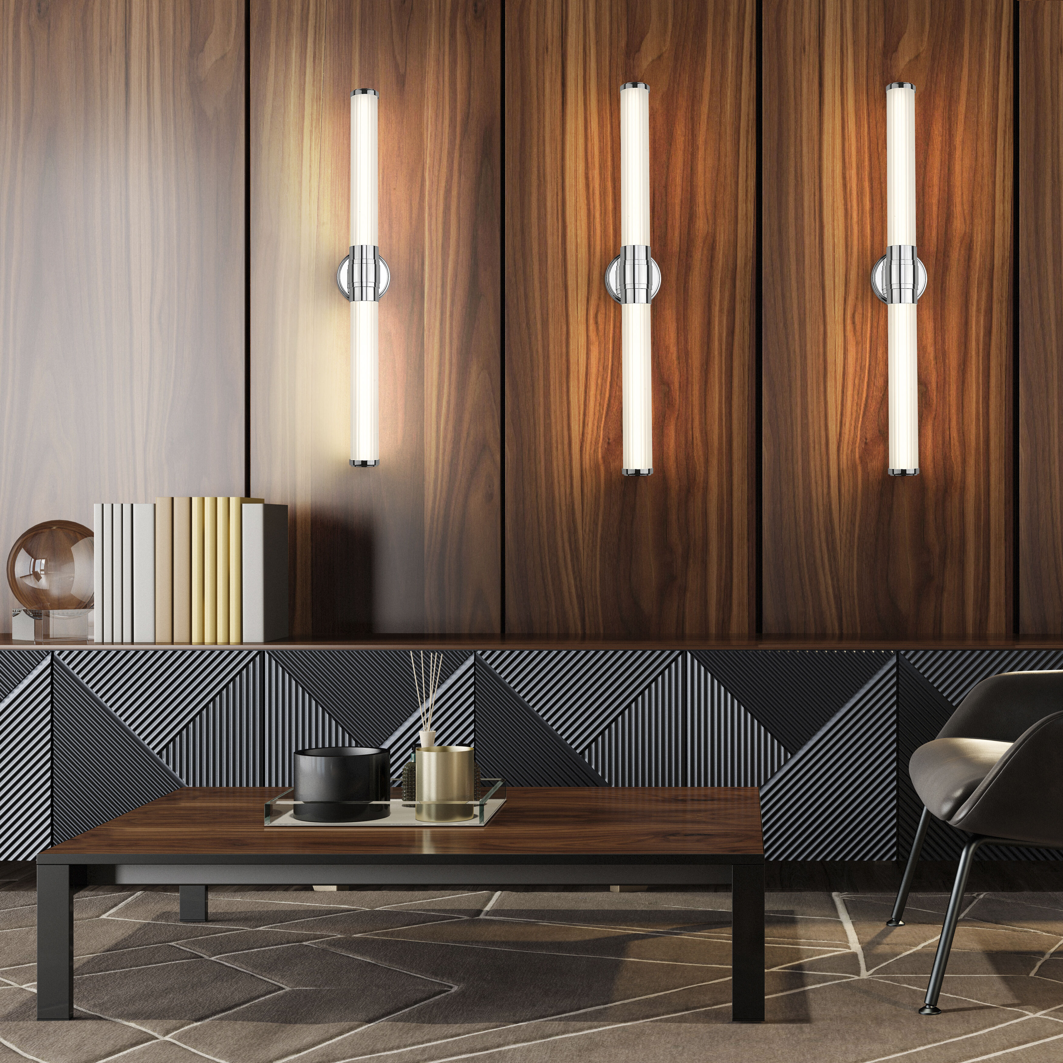 Warwick LED 32.5 inch Chrome Bath Vanity Wall Light