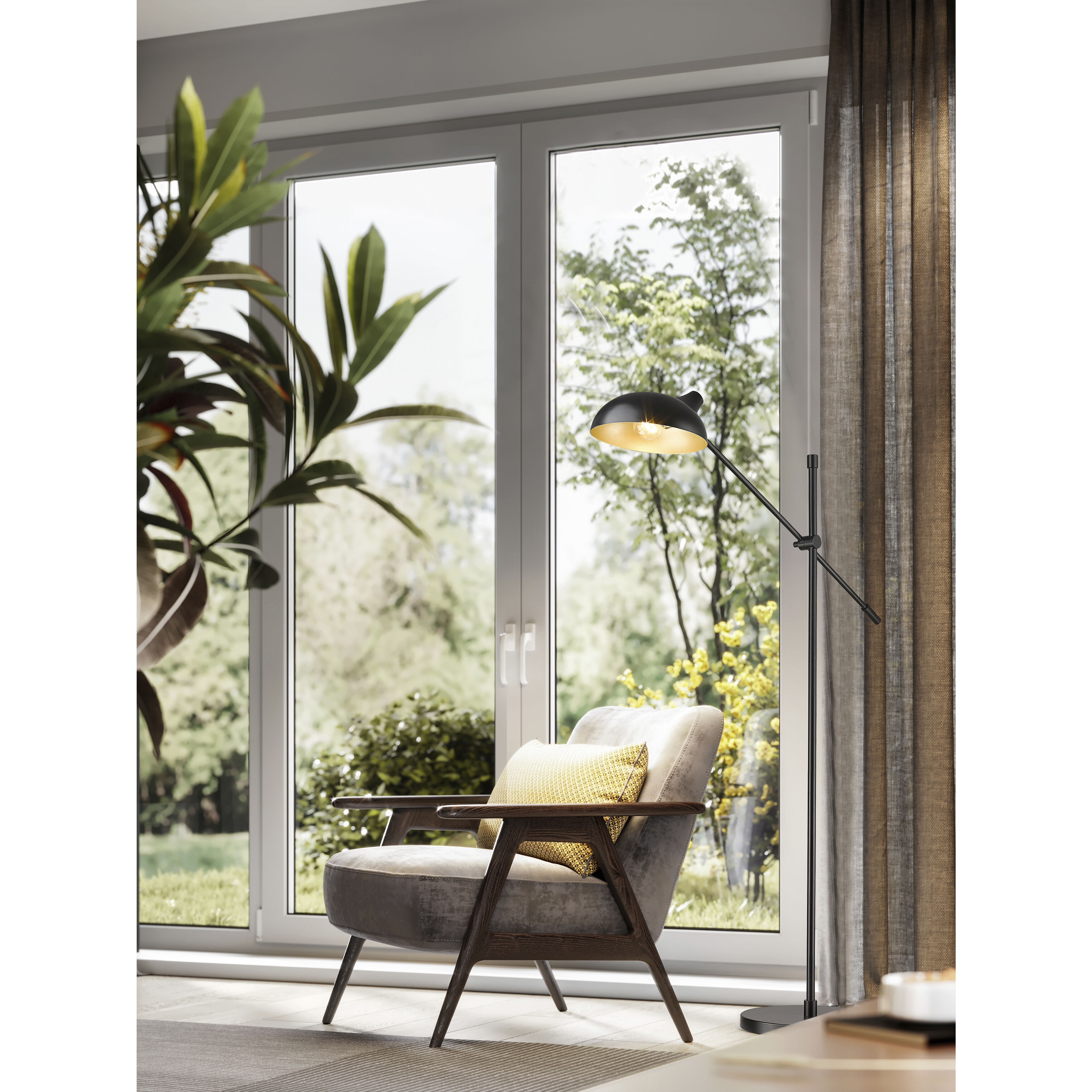 Bellamy 52 inch 100.00 watt Matte Black Floor Lamp Portable Light