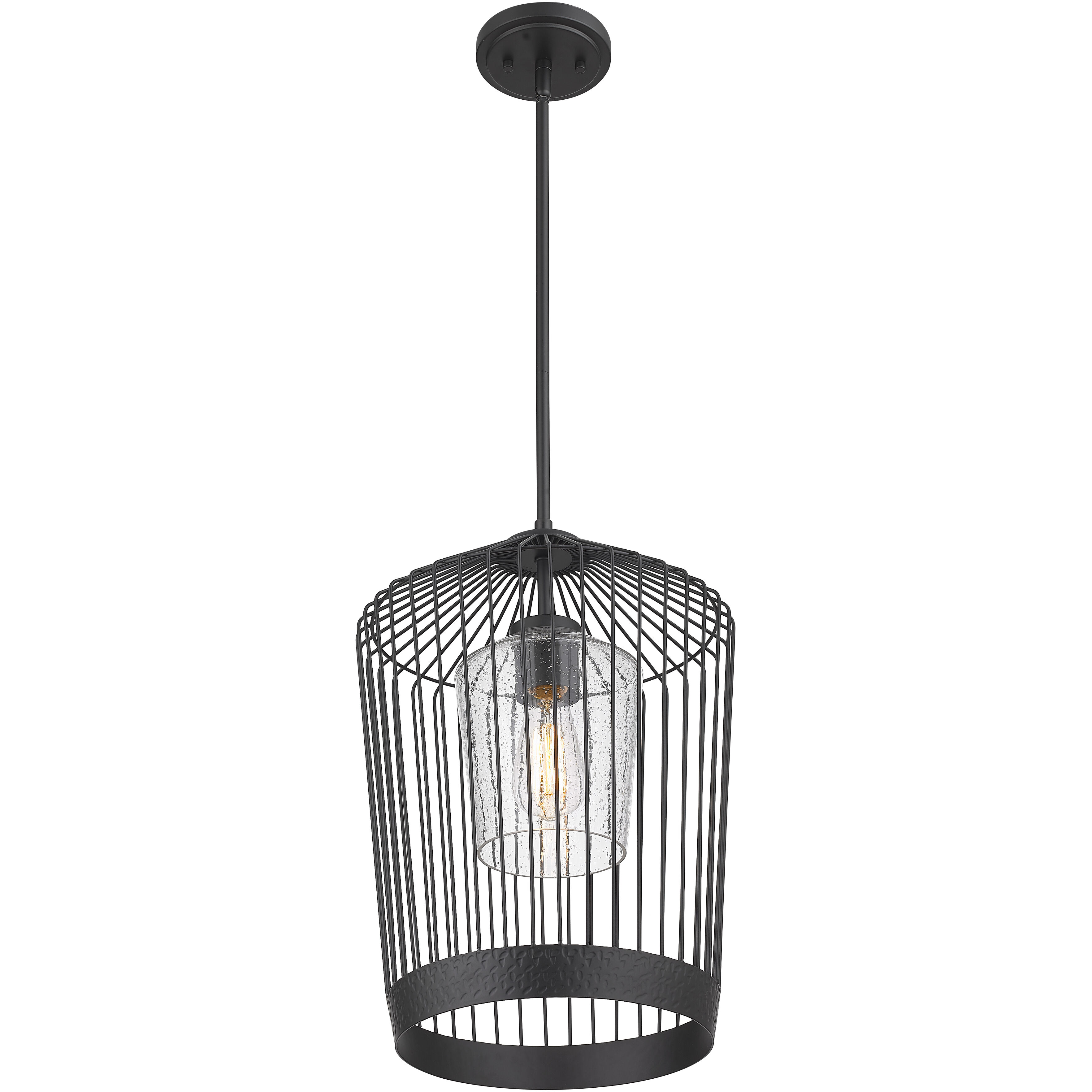 Lido 1 Light 13 inch Matte Black Pendant Ceiling Light