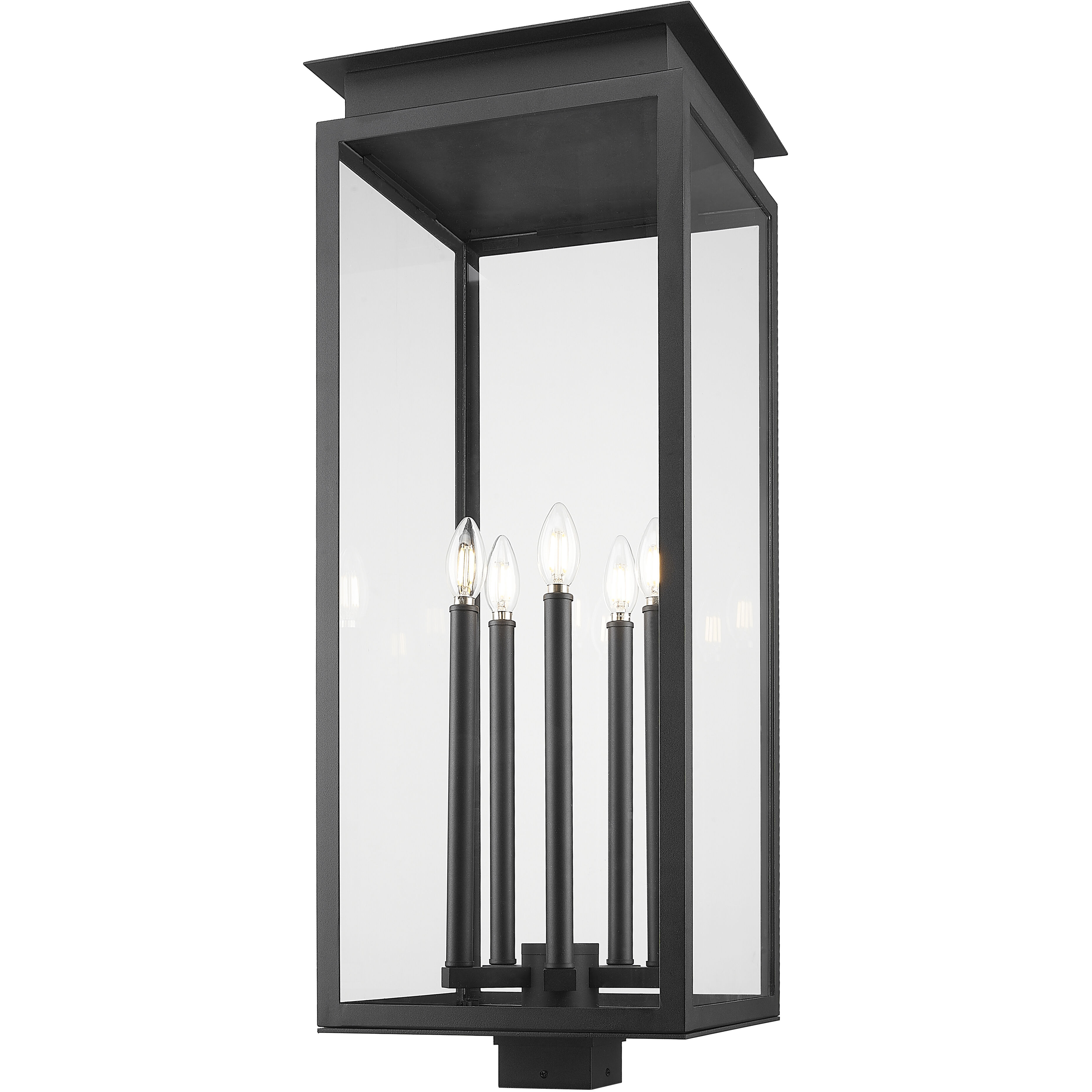 Nova 5 Light 34.25 inch Black Outdoor Post Mount Fixture