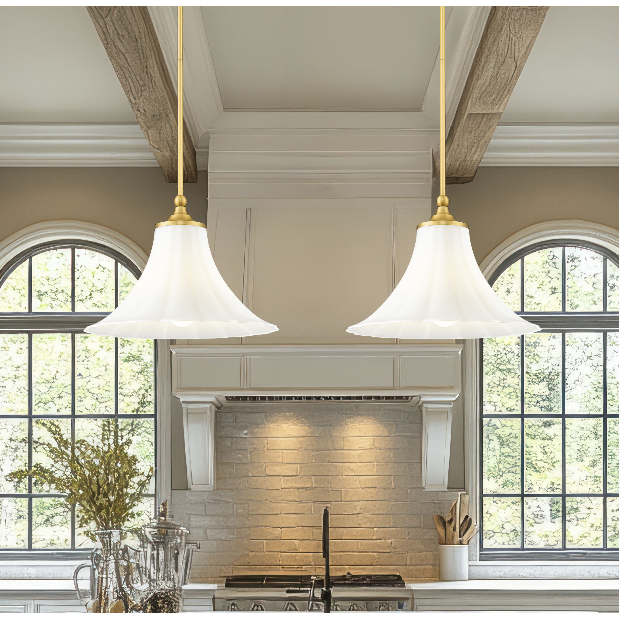 Fleur Pendant Ceiling Light in Modern Gold