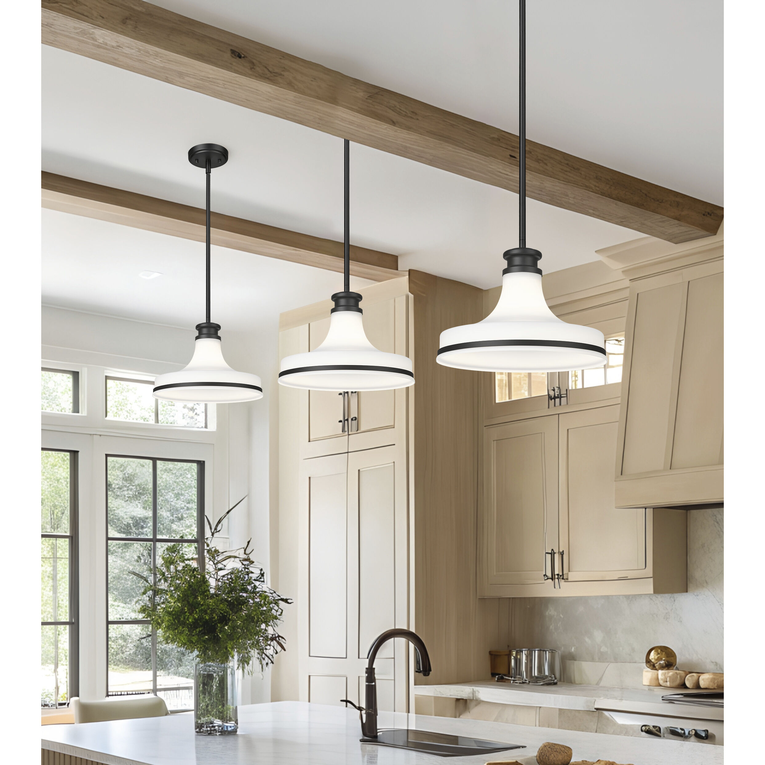Reznor Pendant Ceiling Light in Matte Black