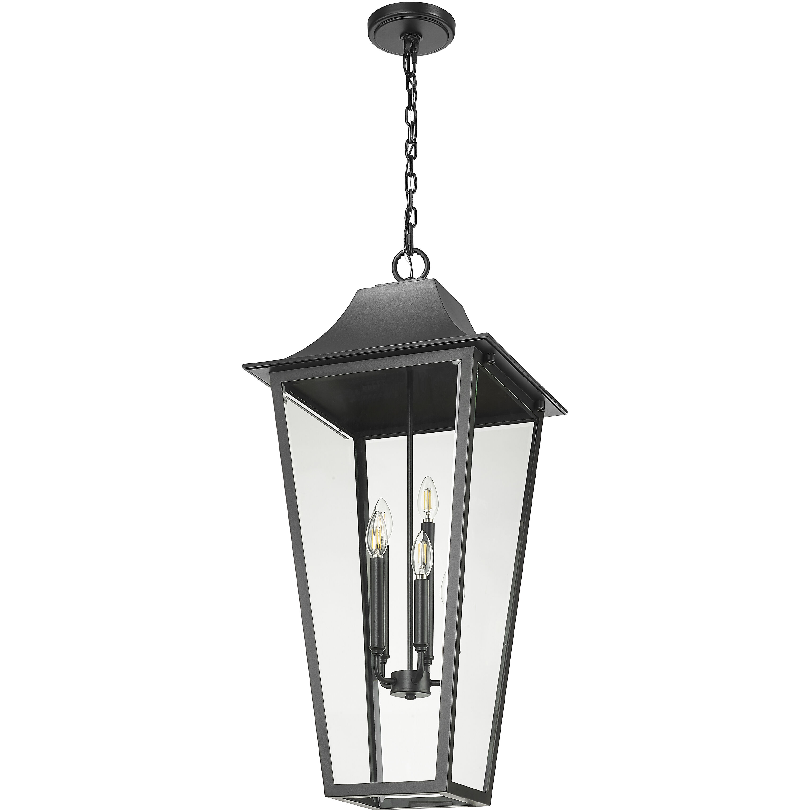 Gannon 5 Light 16 inch Black Outdoor Chain Mount Ceiling Fixture in G9