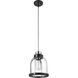 Burren 1 Light 8.75 inch Matte Black and Chrome Pendant Ceiling Light