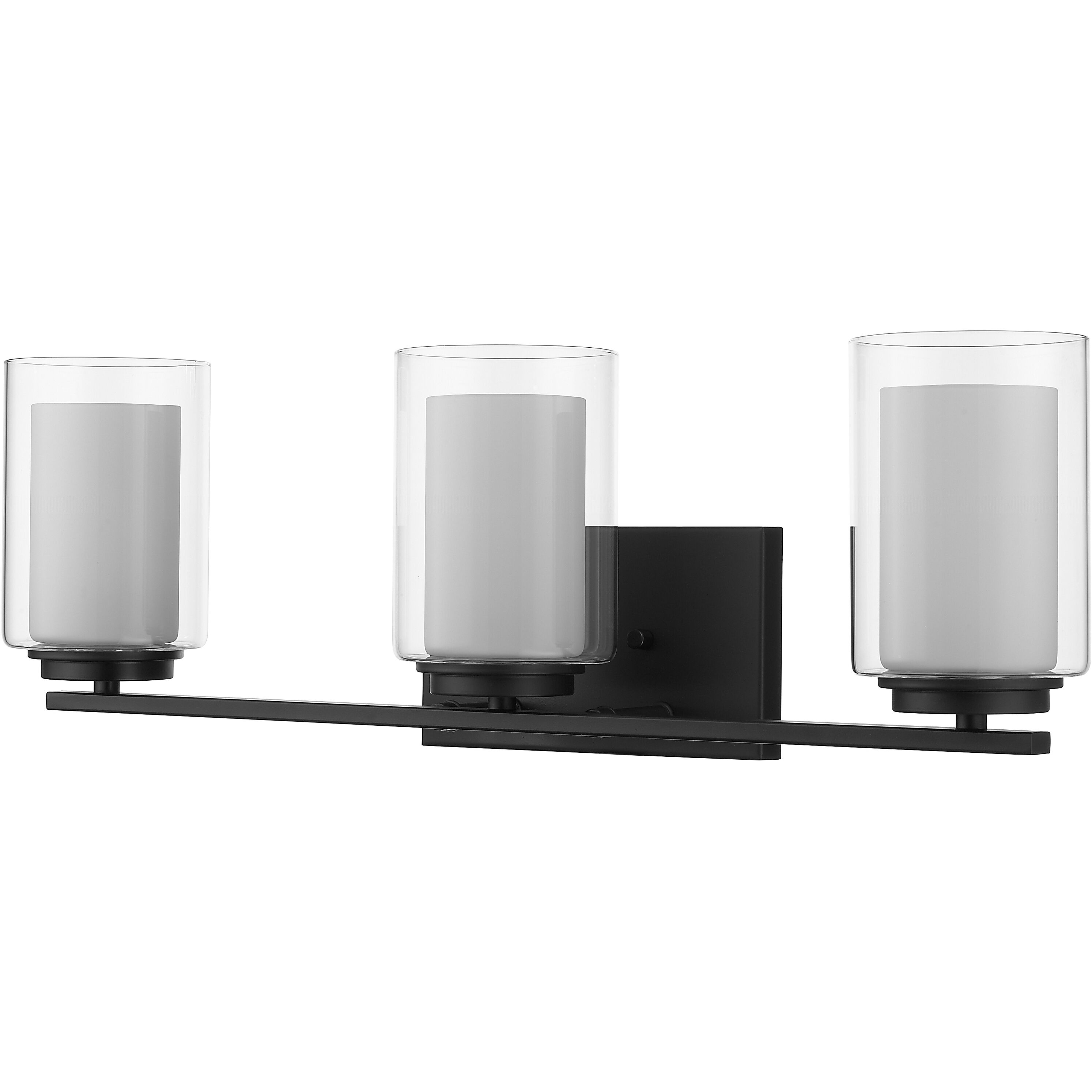 Willow 3 Light 24 inch Matte Black Vanity Wall Light