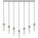 Beau 7 Light 54 inch Brushed Nickel Linear Chandelier Ceiling Light