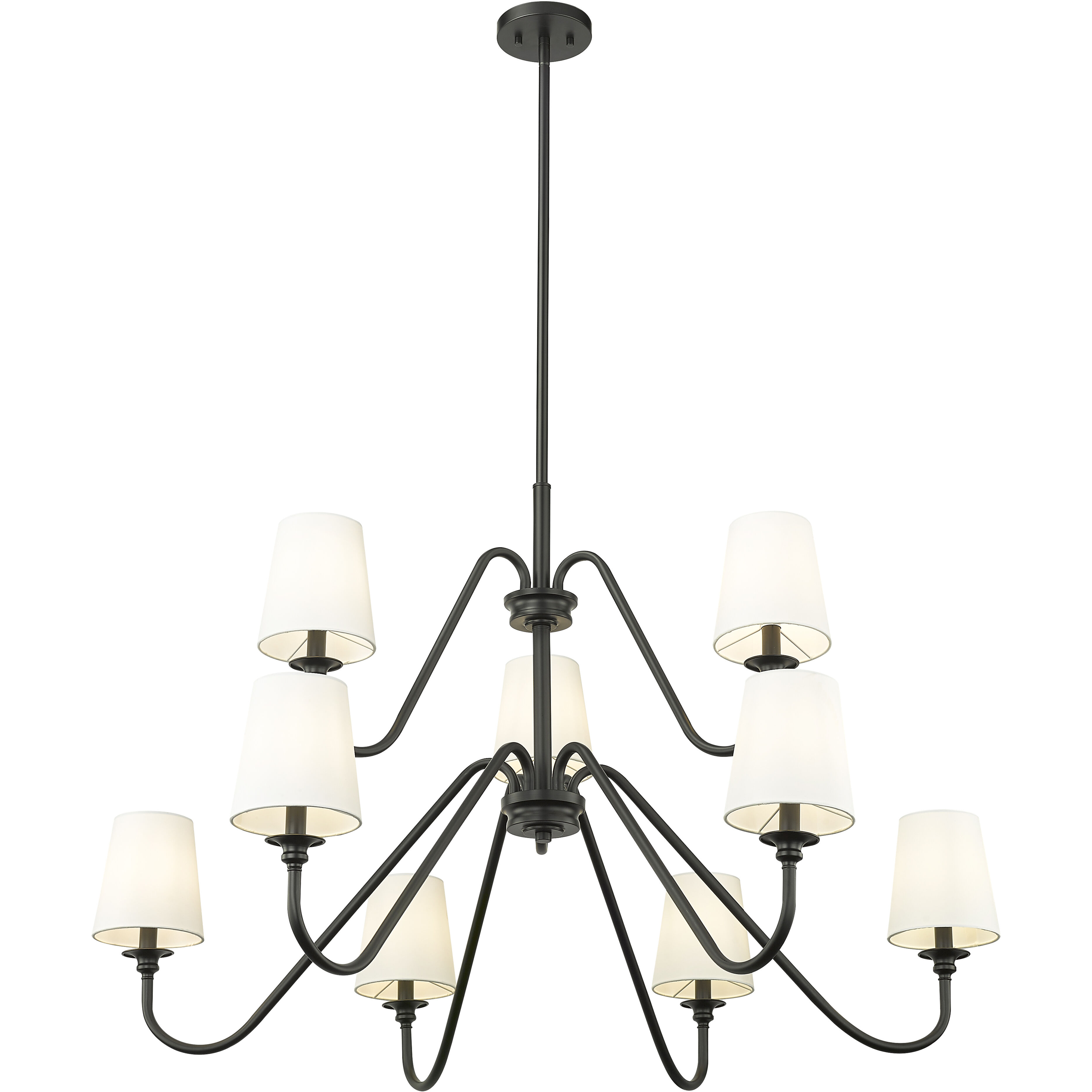Gianna 9 Light 46 inch Matte Black Chandelier Ceiling Light