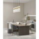 Fontaine 5 Light 44.25 inch Rubbed Brass Linear Chandelier Ceiling Light