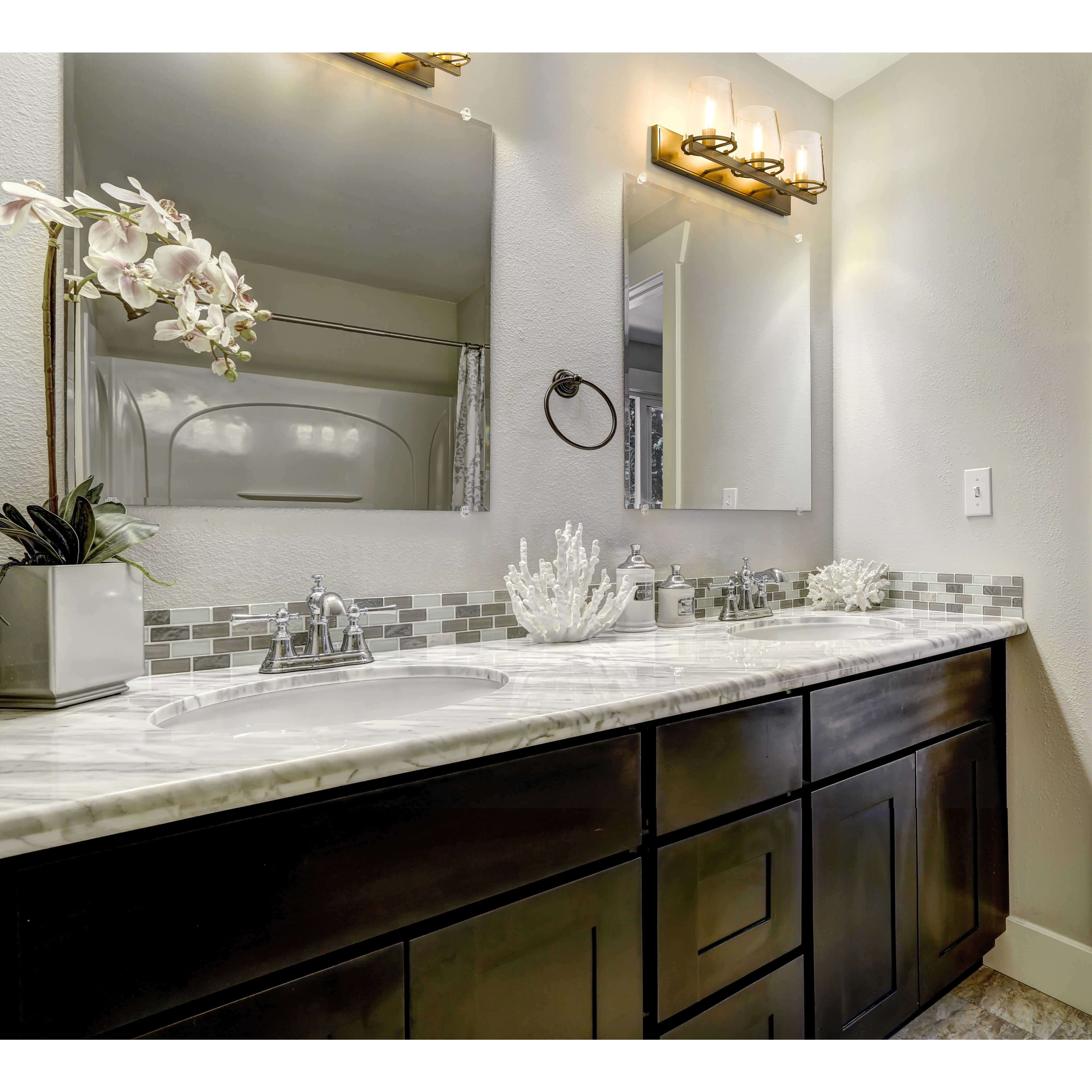 Callista 3 Light 27.5 inch Rubbed Brass Vanity Wall Light