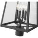 Rainer 4 Light 24.25 inch Black Outdoor Post Mounted Fixture in G9