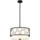 Kendall 3 Light 17 inch Matte Black Pendant Ceiling Light