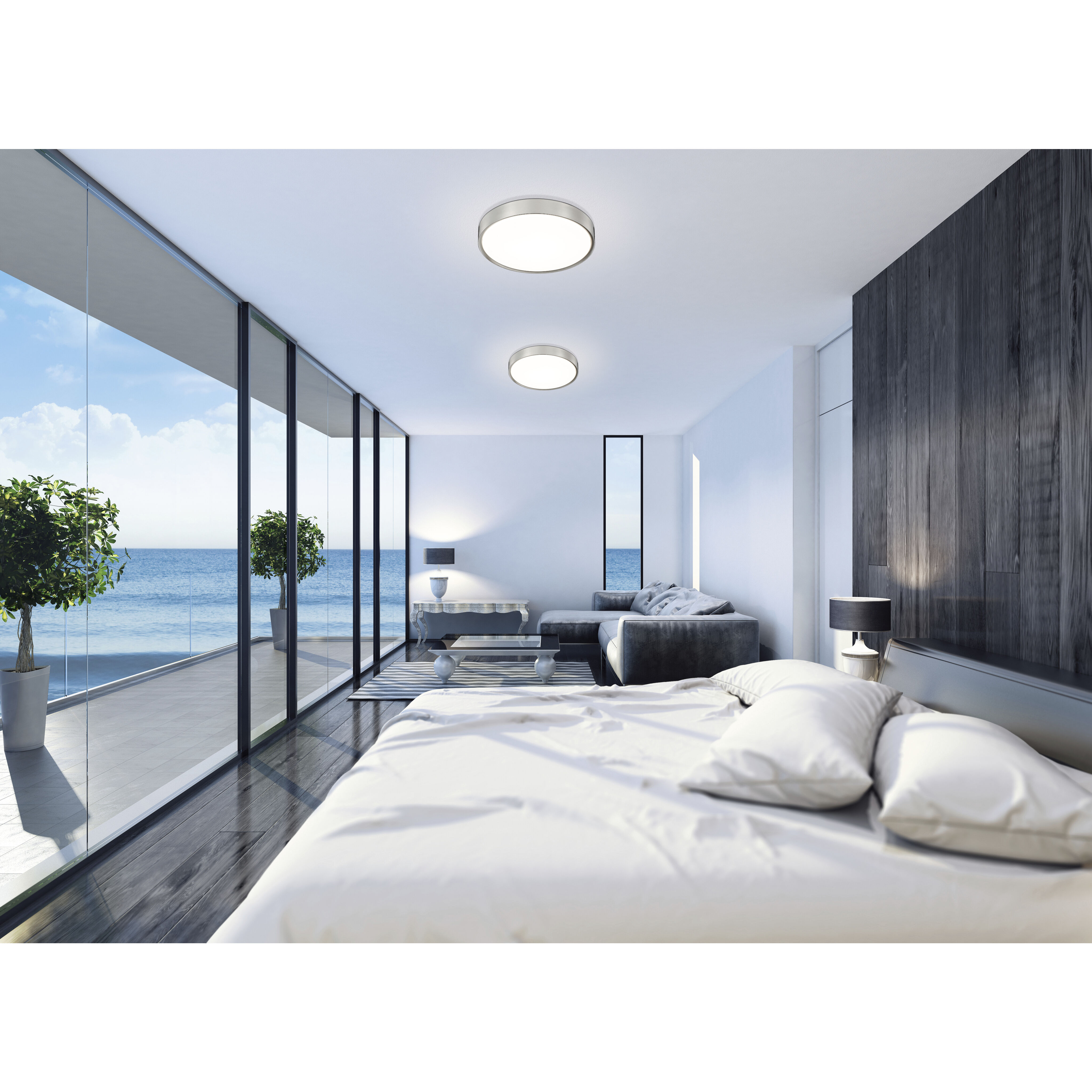 Kawan LED 20 inch Brushed Nickel Flush Mount Ceiling Light