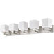 Quube 5 Light 39 inch Brushed Nickel Bath Vanity Wall Light in 10.36