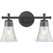 Belle 2 Light 16 inch Matte Black Bath Vanity Light Wall Light