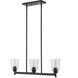 Bohin 3 Light 30 inch Matte Black Linear Chandelier Ceiling Light