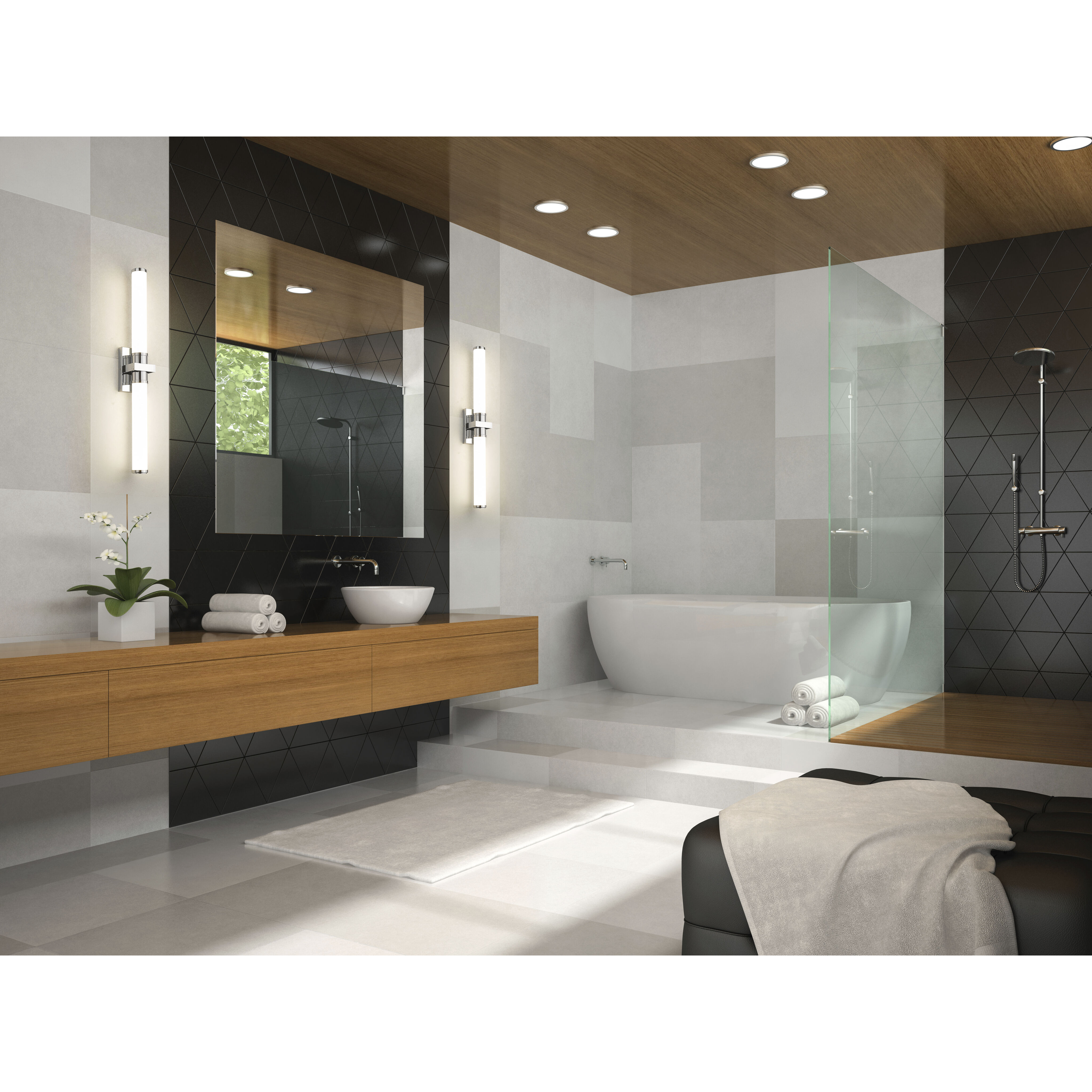 Idris LED 32.5 inch Chrome Bathroom Vanity Wall Light