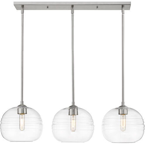 Harmony 3 Light 36 inch Brushed Nickel Linear Chandelier Ceiling Light