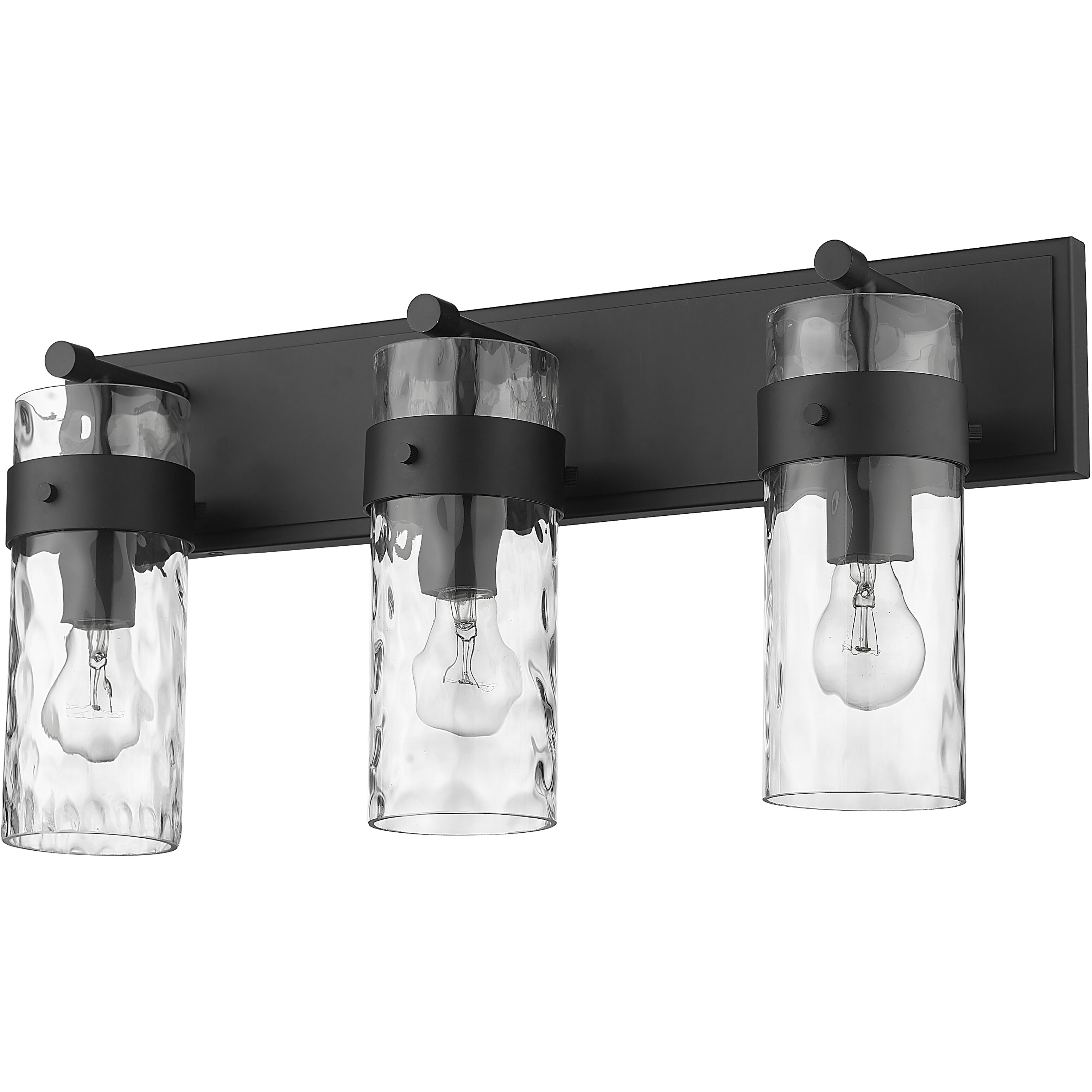 Fontaine 3 Light 24 inch Matte Black Vanity Wall Light