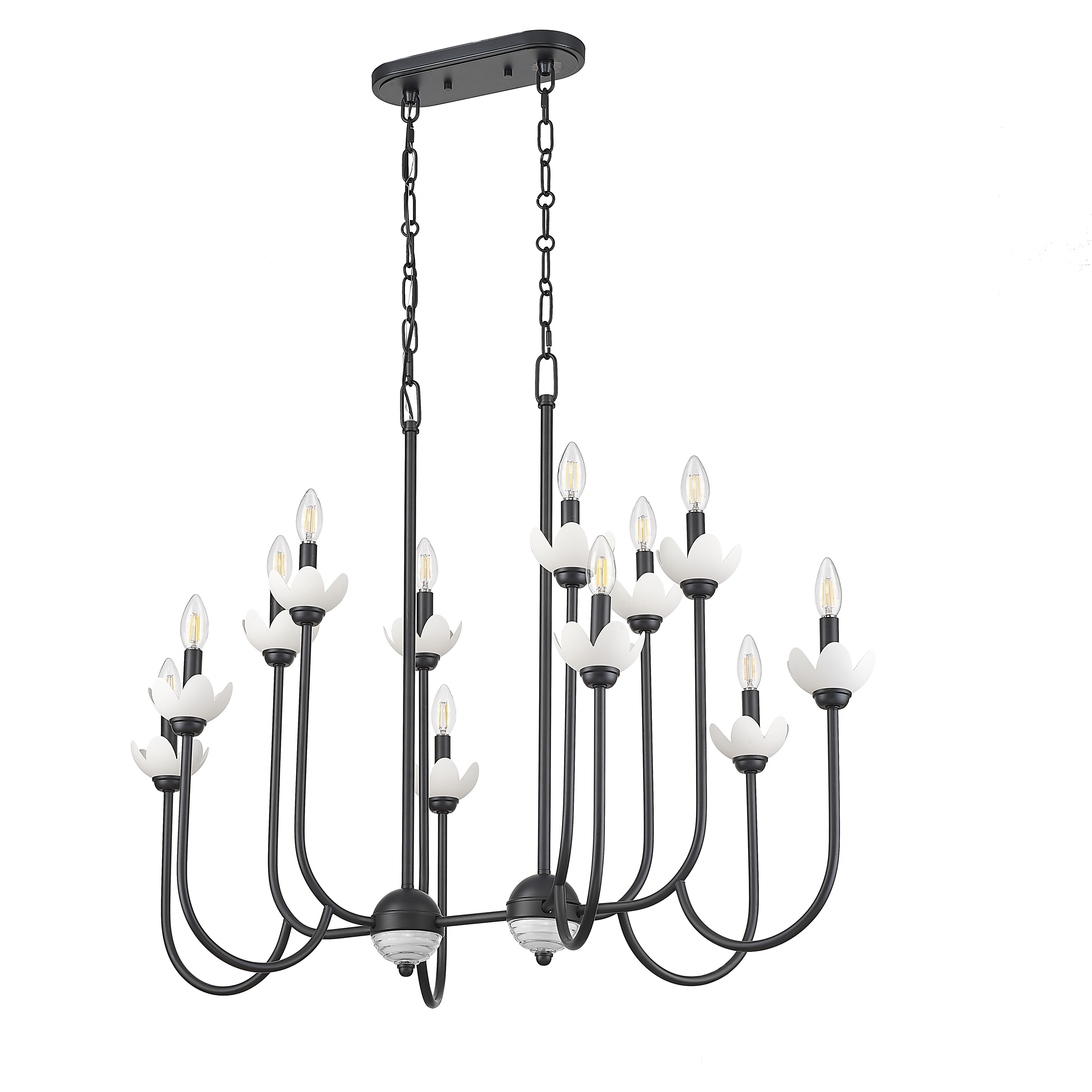 Allistair Linear Chandelier Ceiling Light in Matte Black