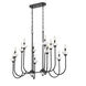 Allistair Linear Chandelier Ceiling Light in Matte Black