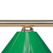 Sharp Shooter 3 Light 48 inch Polished Brass Billiard Ceiling Light in Green Plastic