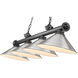 Cordon 4 Light 81.25 inch Bronze Plate Billiard Ceiling Light in Brushed Nickel Steel