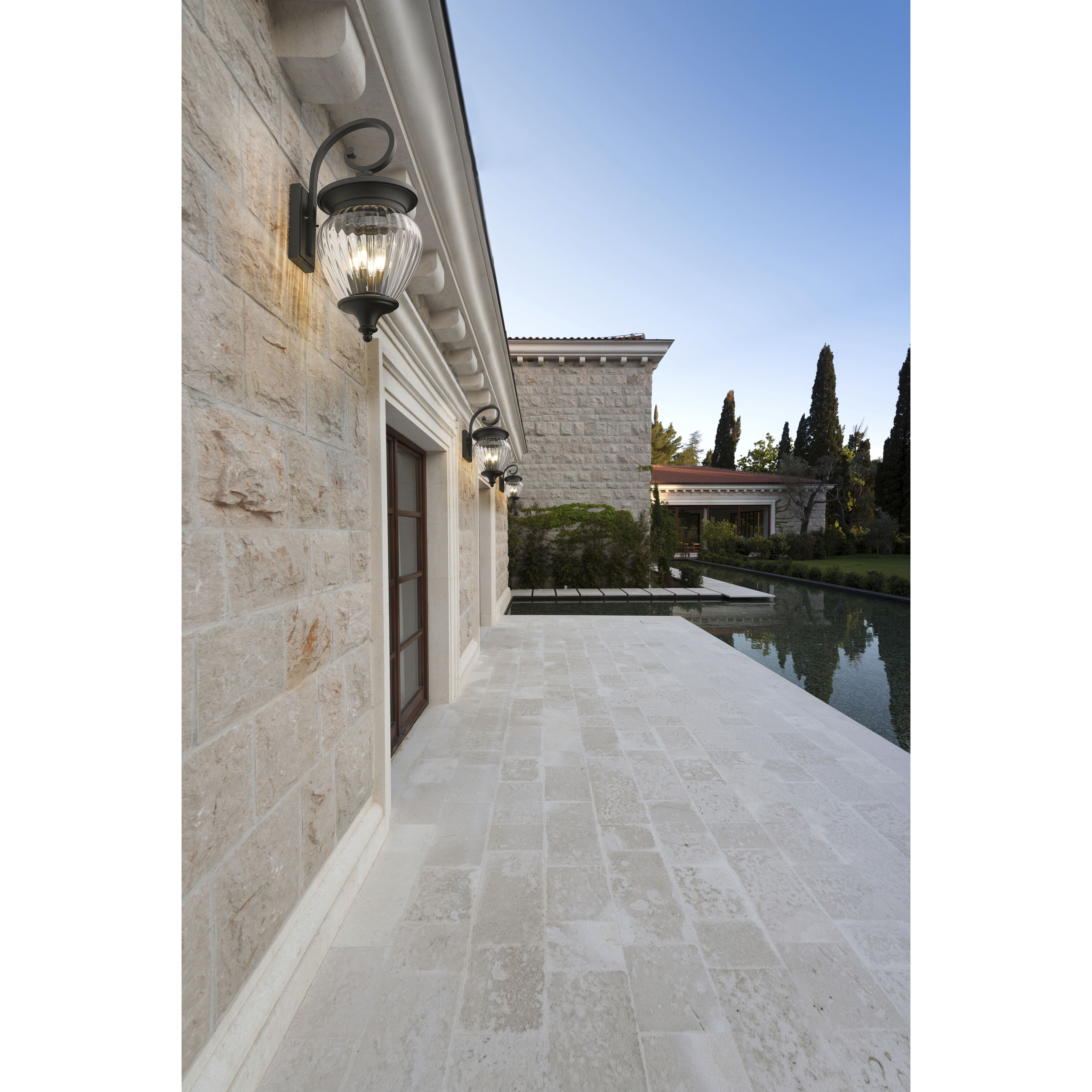 Davina Outdoor Wall Light in Black, G9