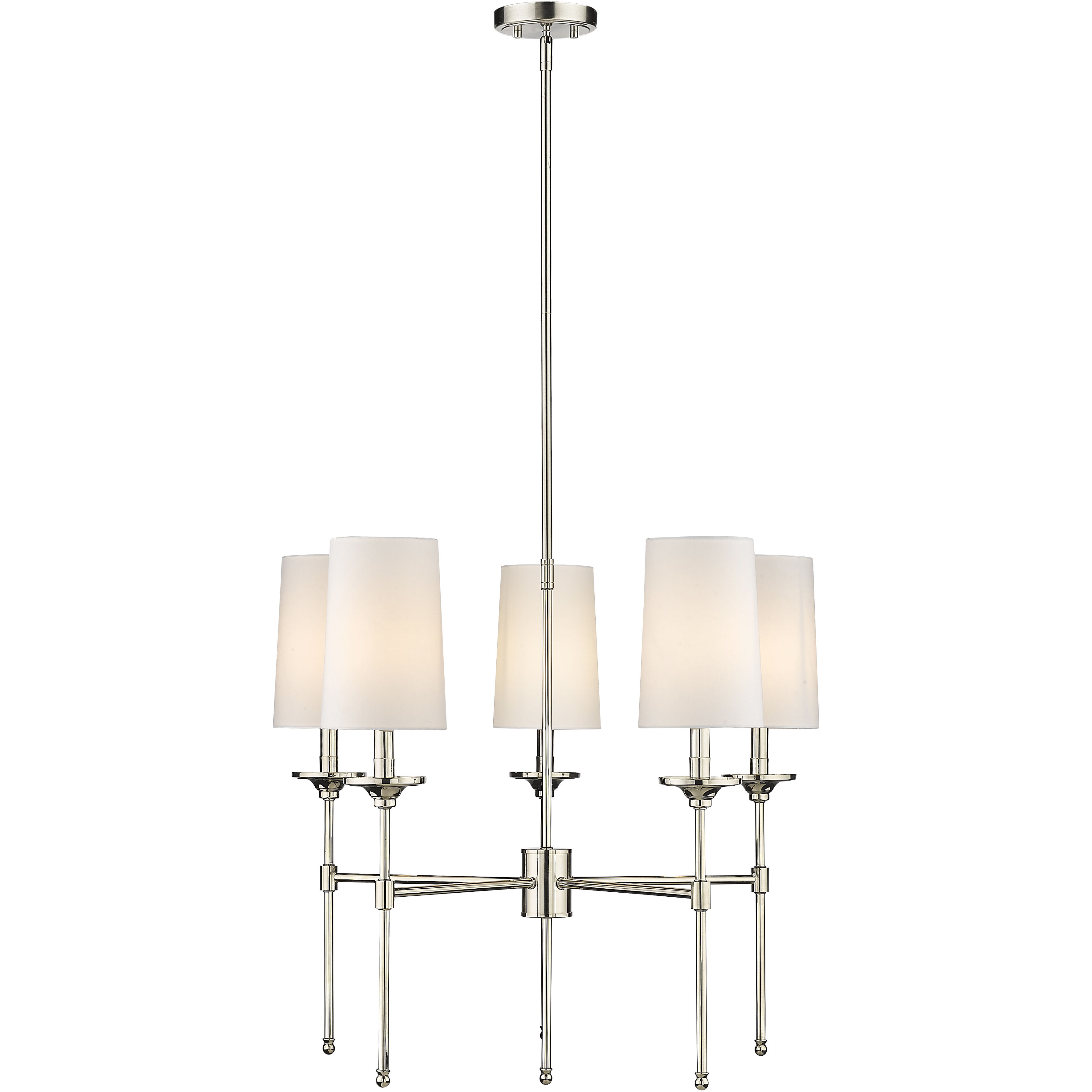 Emily 5 Light 28 inch Polished Nickel Chandelier Ceiling Light