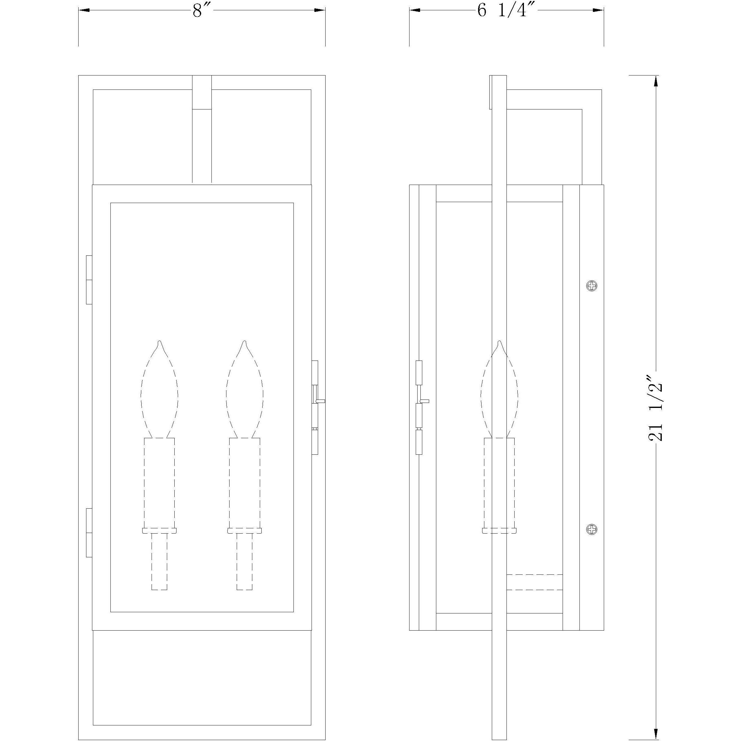 Lucian 2 Light 21.5 inch Black Outdoor Wall Light