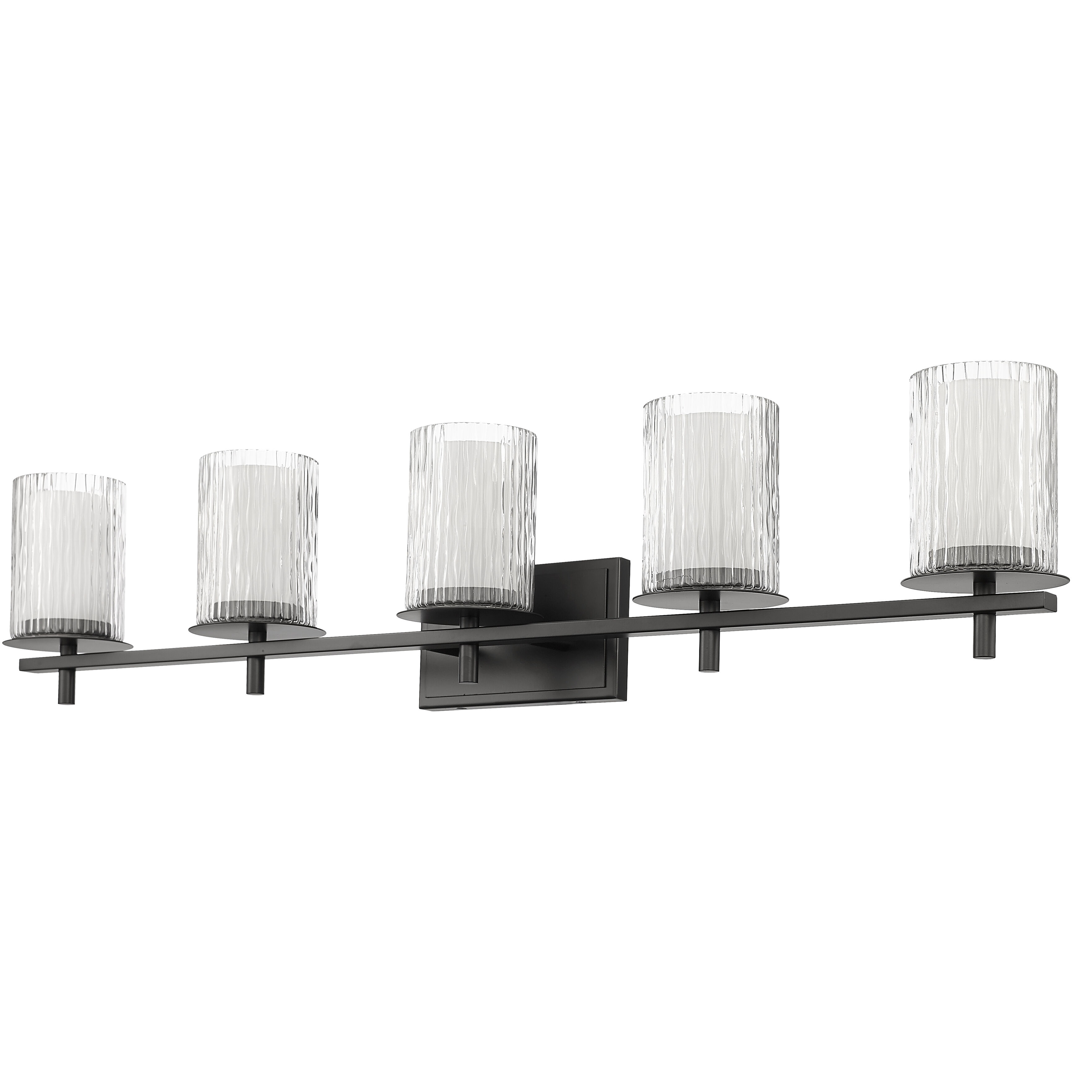 Grayson 5 Light 40 inch Matte Black Vanity Wall Light
