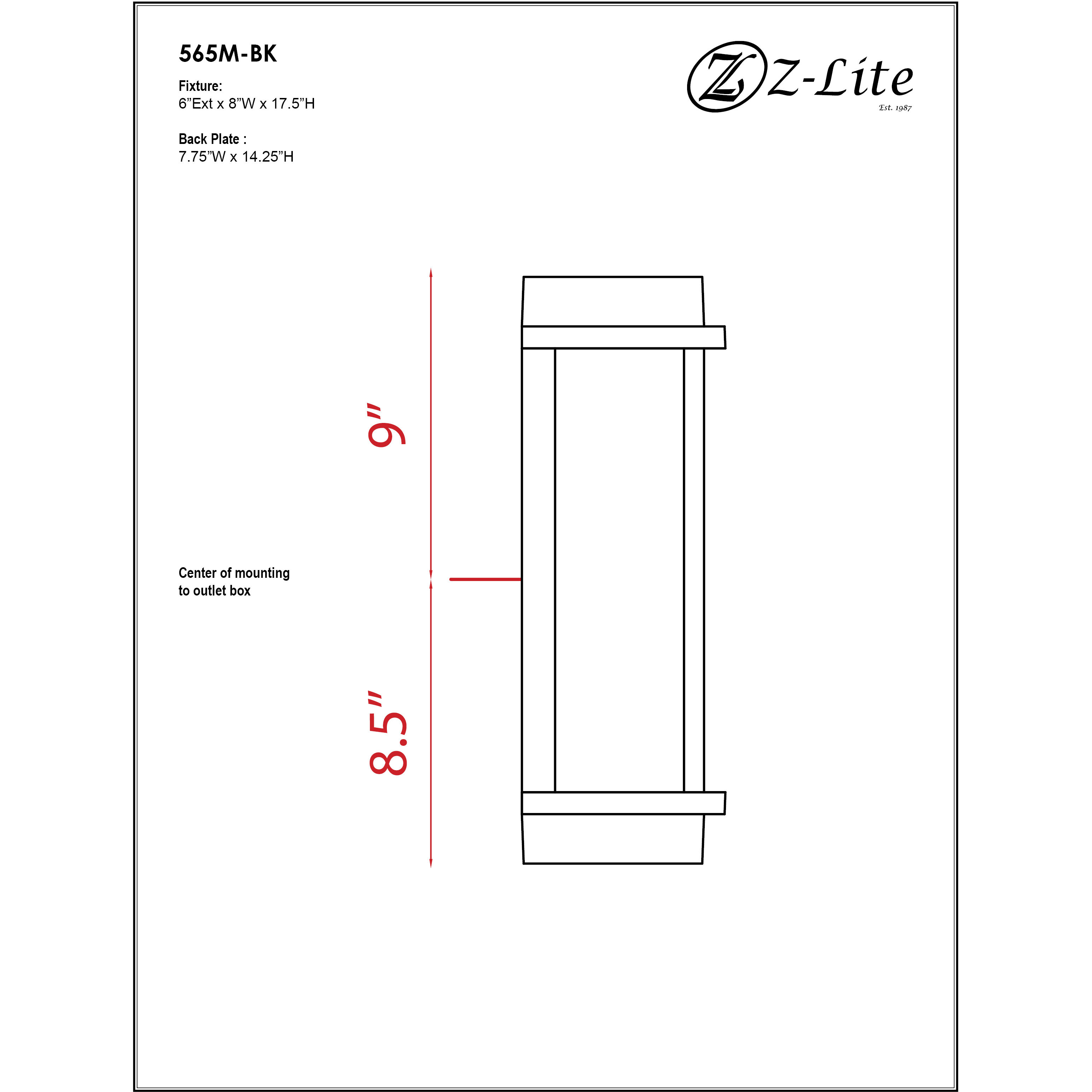 Fallow 1 Light 17.38 inch Black Outdoor Wall Light