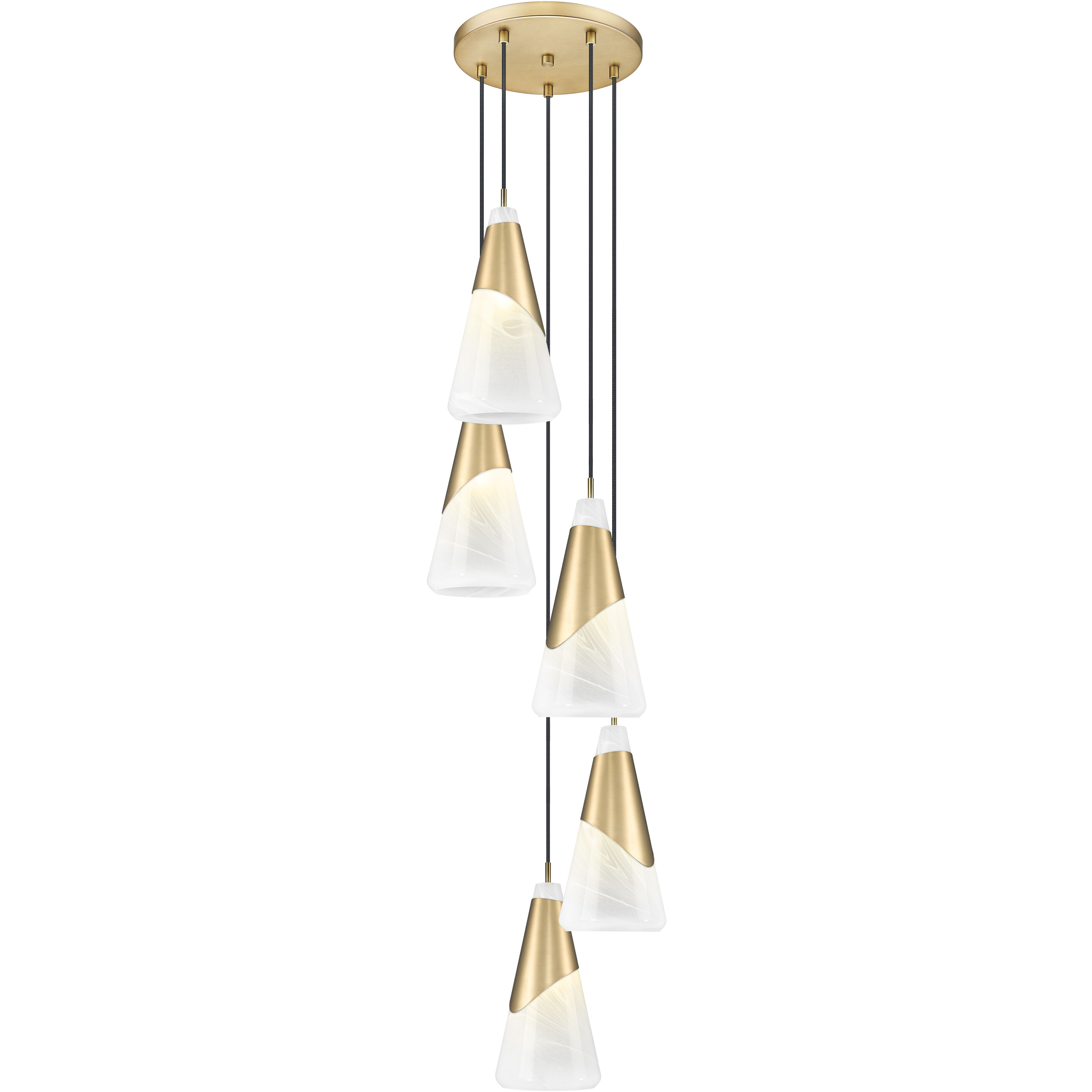 Aimie 5 Light 12 inch Modern Gold Chandelier Ceiling Light